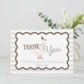 One Silly Goose Boy 1st Birthday Thank You Karte (Stehend Vorderseite)