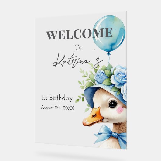 One Silly Goose Boy Birthday  Acrylschild (Winkel)