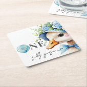 One Silly Goose Boy Birthday Rechteckiger Pappuntersetzer (angewinkelt)