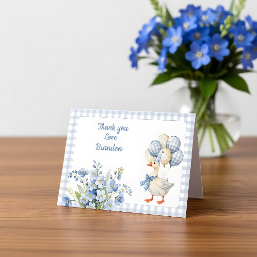 One Silly Goose Boy's First Birthday Dankeskarte