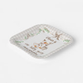 One Silly Goose Brown Bow 1st Birthday Pappteller (Gewinkelt)