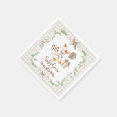 One Silly Goose Brown Bow 1st Birthday Serviette (Ecke)