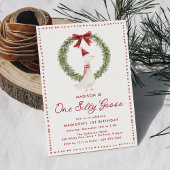 One Silly Goose Christmas Red Bow 1st Birthday Einladung