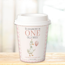 One Silly Goose Cute First Birthday Girl Pappbecher