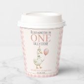 One Silly Goose Cute First Birthday Girl Pappbecher (Vorderseite)