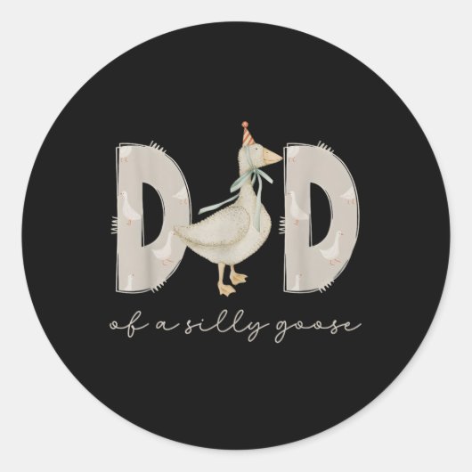 One Silly Goose Daddy 1st First Birthday Family 20 Runder Aufkleber (Vorderseite)