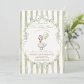 One Silly Goose First Birthday Green Invitation Einladung (Stehend Vorderseite)