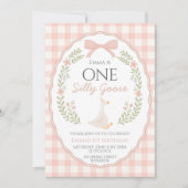 One Silly Goose First Birthday Invitation, Editabl Einladung (Vorderseite)