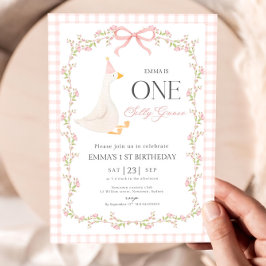 One Silly Goose First Birthday Invitation, Elegant Einladung