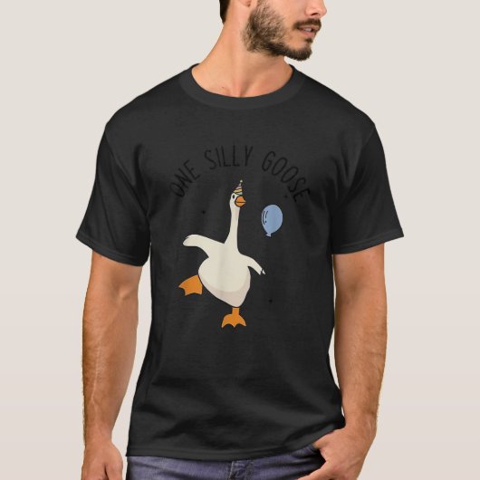 One Silly Goose Funny 1st First Birthday Boy 1 Yea T-Shirt (Vorderseite)