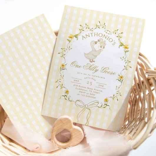 One Silly Goose Gender neutral  1st Birthday Einladung