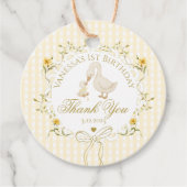 One Silly Goose Gender neutral Gingham Thank you Geschenkanhänger (Vorderseite)