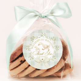 One Silly Goose Gender neutral Sage Birthday Runder Aufkleber