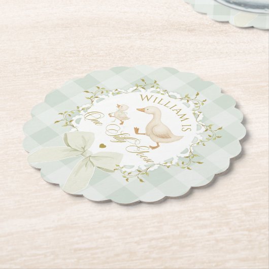 One Silly Goose Gender neutral Sage Birthday Untersetzer (angewinkelt)