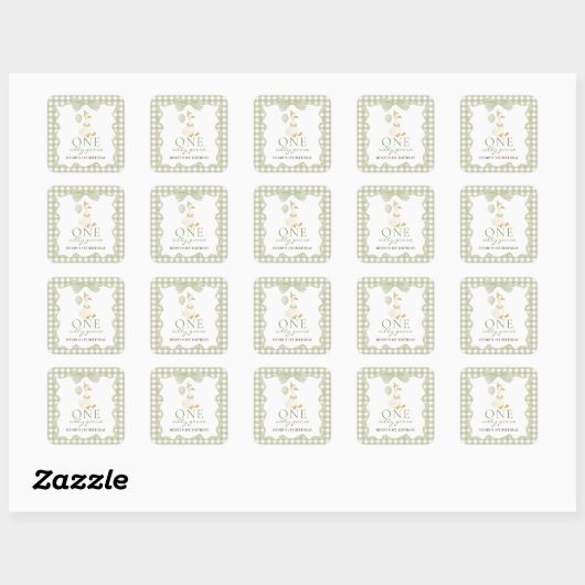 One Silly Goose Gingham 1st Birthday Sticker (Blatt)