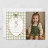 One Silly Goose Gingham Birthday Photo Dankeskarte (Vorderseite)