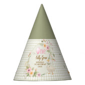 One Silly Goose Gingham Floral Birthday Party Hat Partyhütchen (Vorderseite)