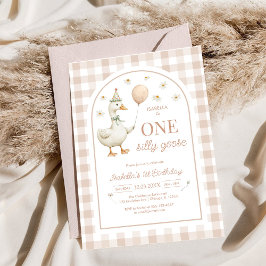 One Silly Goose Girl 1st Birthday Party Invitation Einladung