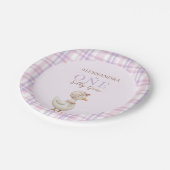 One Silly Goose Girl 1st Birthday Party Watercolor Pappteller (Schrägansicht)