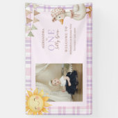 One Silly Goose Girl 1st Birthday Photo Welcome Banner (Vertikal)