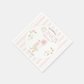 One Silly Goose Girl 1st Birthday Pink Serviette (Ecke)