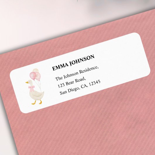One Silly Goose Girl 1st Birthday Return Address