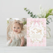 One Silly Goose Girl 1st Birthday Thank you card Einladung (Stehend Vorderseite)