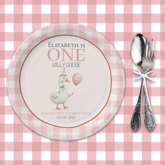 One Silly Goose Girl's Birthday 1st Party Pappteller