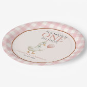 One Silly Goose Girl's Birthday 1st Party Pappteller (Schrägansicht)