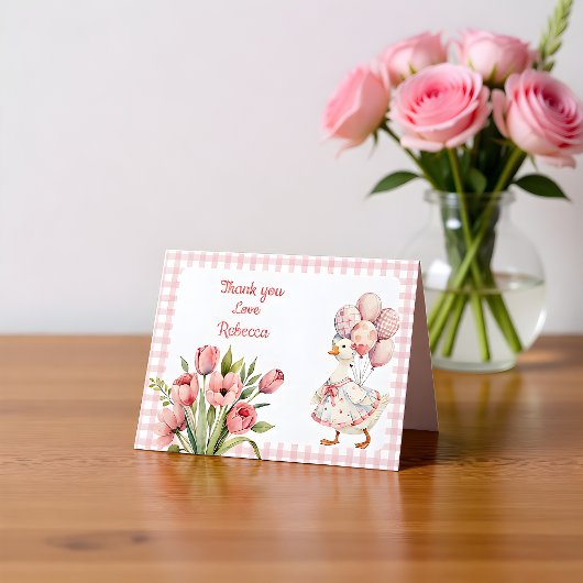 One Silly Goose Girls's First Birthday Dankeskarte