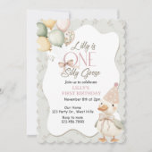 One Silly Goose, Goose, ONE, First Birthday, Goose Einladung (Vorderseite)