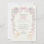 One Silly Goose, Goose Party, First Birthday  Einladung (Vorderseite)