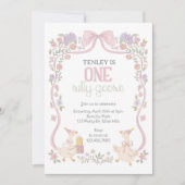 One Silly Goose, Goose Party, First Birthday  Einladung (Vorderseite)