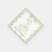 One Silly Goose Green 1st Birthday Paper Napkin Serviette (Ecke)