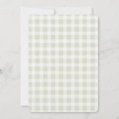 One Silly Goose Green Gingham Baby First Birthday Einladung (Rückseite)
