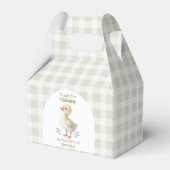 One Silly Goose Green Gingham Baby First Birthday Geschenkschachtel (Rückseite)