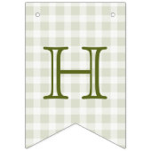 One Silly Goose Green Gingham Baby First Birthday Wimpelkette (Zweite Fahne)