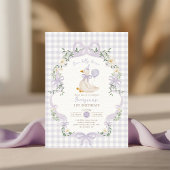 One Silly Goose Lilac Purple Bow 1st Birthday Einladung