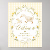 One Silly Goose Neutral 1st Birthday Welcome Poster (Vorne)