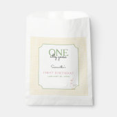 One Silly Goose Pink and Gingham 1st Birthday Geschenktütchen (Vorderseite)