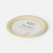 One Silly Goose Pink and Gingham 1st Birthday Pappteller (Schrägansicht)