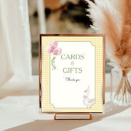 One Silly Goose Pink and Gingham Tabletop Sign Fotodruck