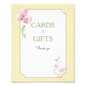 One Silly Goose Pink and Gingham Tabletop Sign Fotodruck (Vorne)