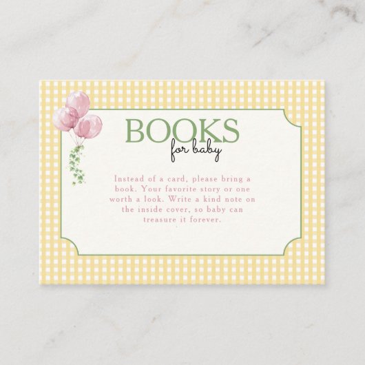 One Silly Goose Pink Balloons Books for Baby Begleitkarte (Vorderseite)