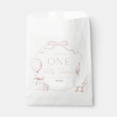 ONE Silly Goose Pink Bow 1st Birthday Party Geschenktütchen (Vorderseite)