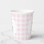 One Silly Goose Pink Gingham Girl First Birthday Pappbecher (Rechts)