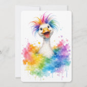 One Silly Goose Rainbow Baby Shower Cute Einladung (Rückseite)