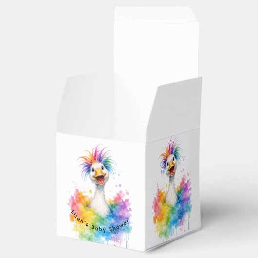 One Silly Goose Rainbow Baby Shower  Geschenkschachtel (Geöffnet)