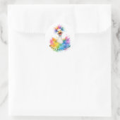 One Silly Goose Rainbow Baby Shower Runder Aufkleber (Tasche)