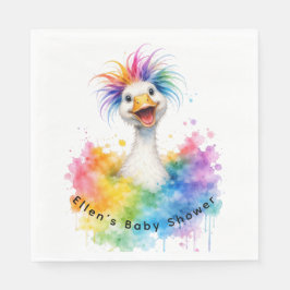 One Silly Goose Rainbow Baby Shower Serviette